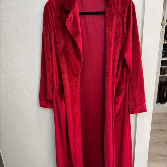 Velvet Longline Duster Cardigan Jacket | Size Small - Picture 2 of 4